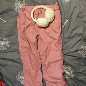 Crewcuts snow pants and earmuffs